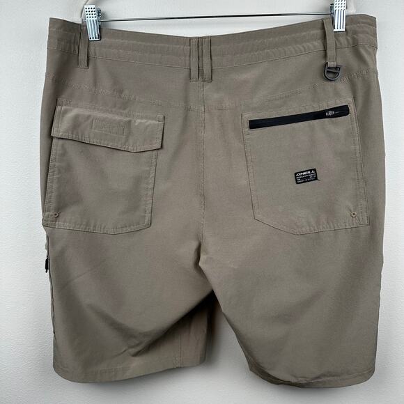 O'Neill Crossover Hybrid Shorts Cargo Pockets Stretch Hyperdry Dark Khaki 38 - Picture 2 of 15